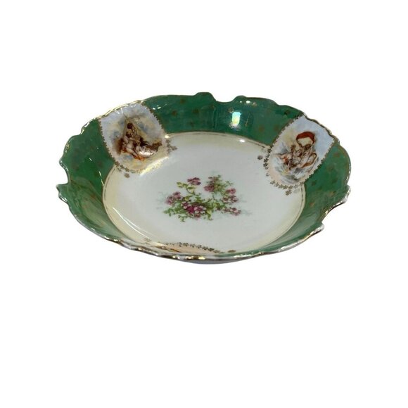 Rare Vintage Victoria Carlsbad Made in Austria Porcelain Gold Trim Serving Bowl - Picture 2 of 8